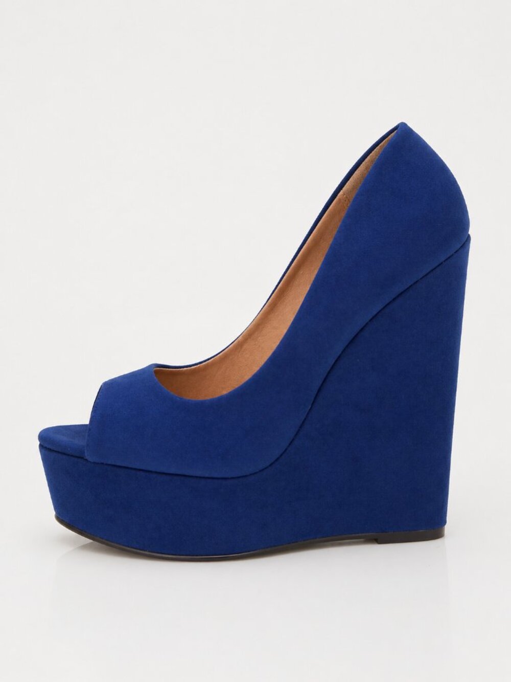 HRH Blue Wedge Platform Heels Peep Toe Pumps Women’s High Heel Shoes